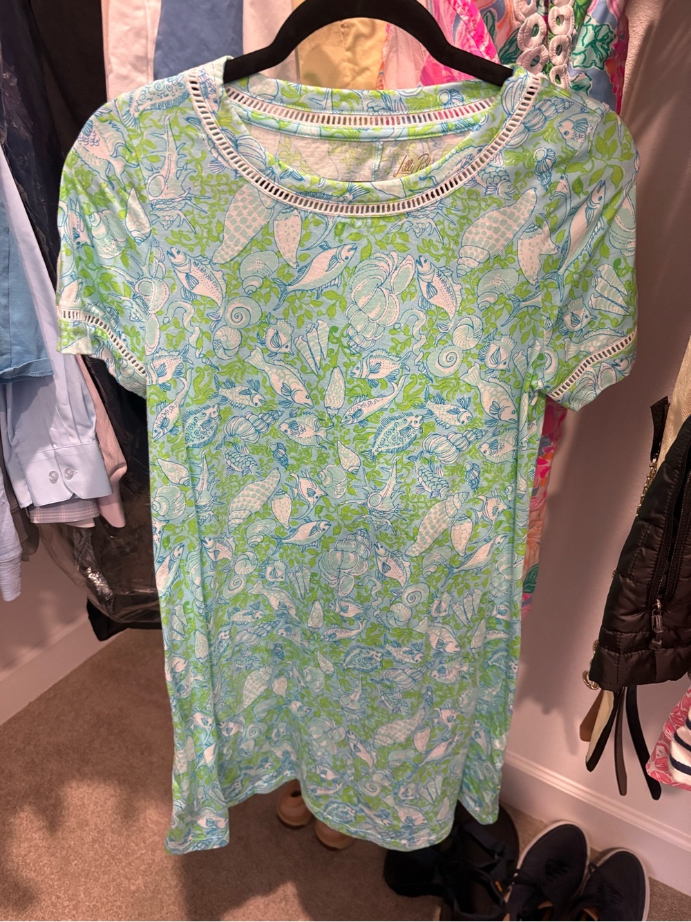 Lilly Pulitzer Blue & Green Tropical Fish Swim Cover-Up
